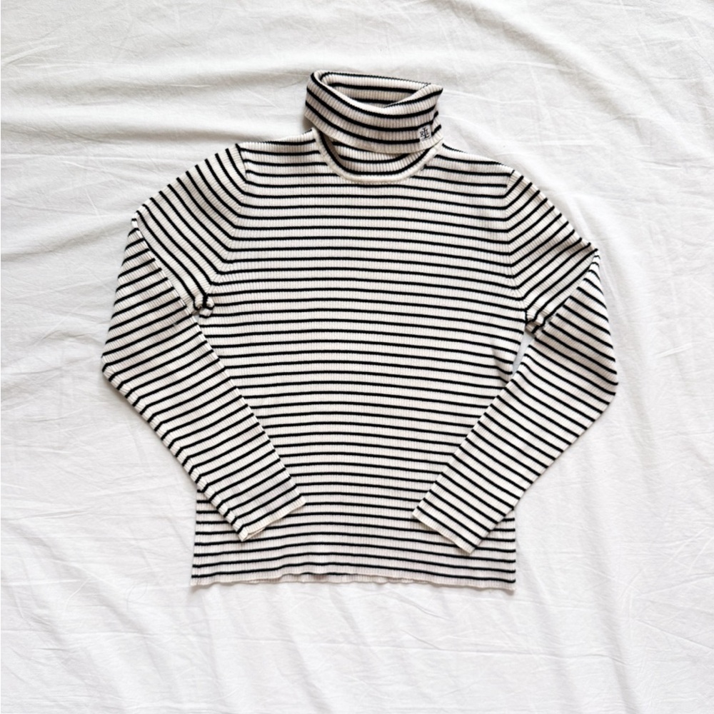 Lauren Ralph Lauren Black and White Striped Sweater